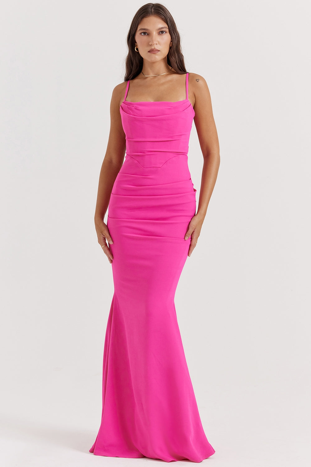 Vestido longo taylor rosa