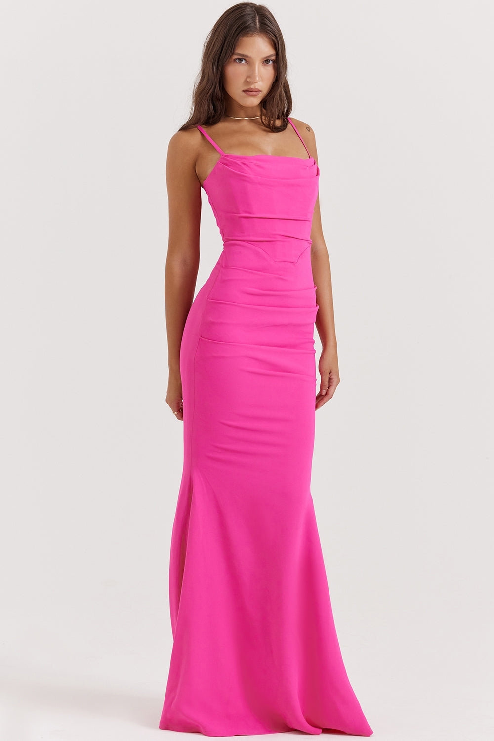 Vestido longo taylor rosa